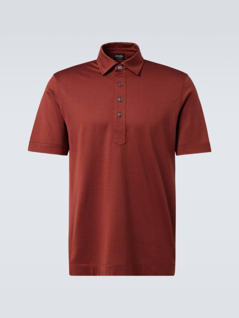 Silk and cotton polo shirt