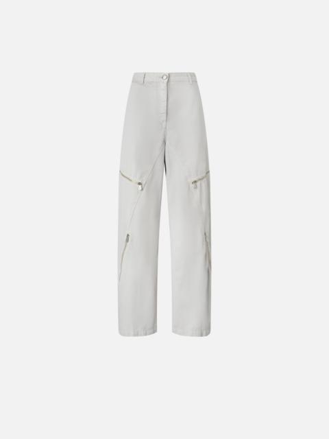 WIDE COTTON TROUSERS WITH ZIP