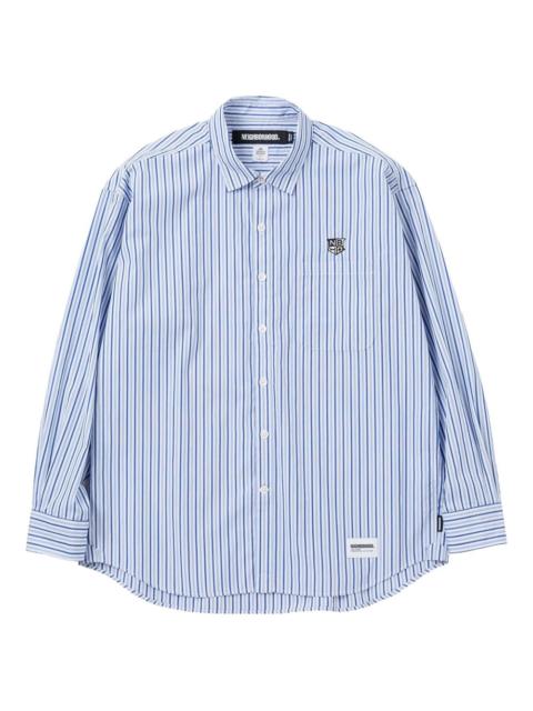 stripe-pattern embroidered shirt