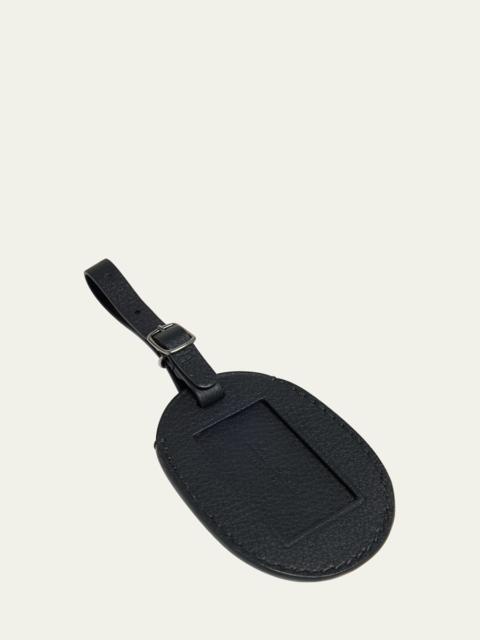 Men's Leather Oval Luggage Tag