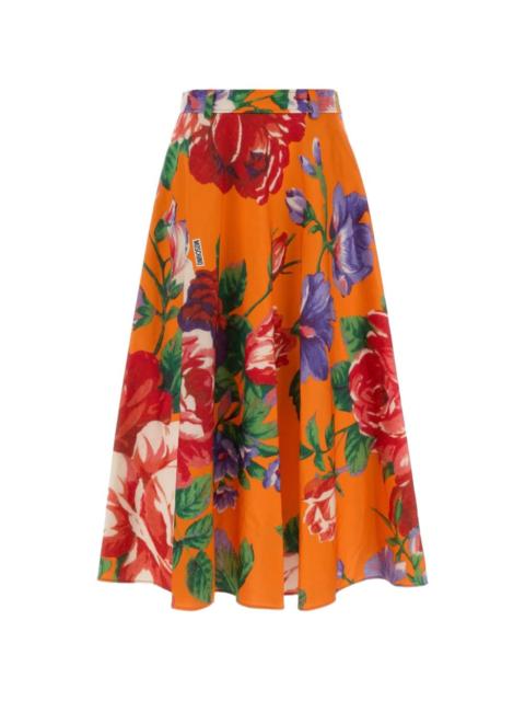 printed midi skirt