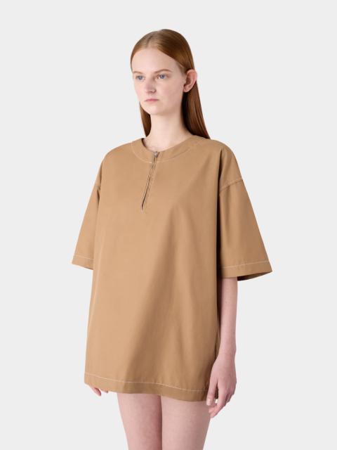 ZIPPED OVER T-SHIRT / dark beige