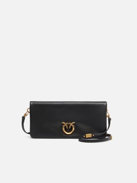 LOVE BAG CLICK SOFT HORIZONTAL MEDIUM CROSSBODY CLUTCH IN LEATHER