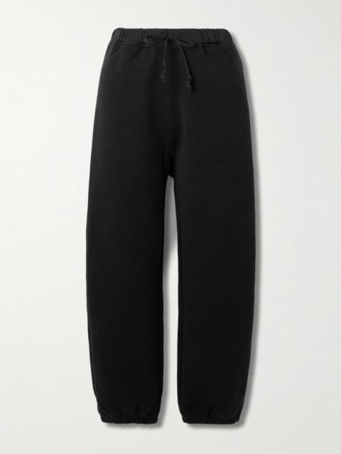 Crepe-trimmed Cotton-jersey Track Pants