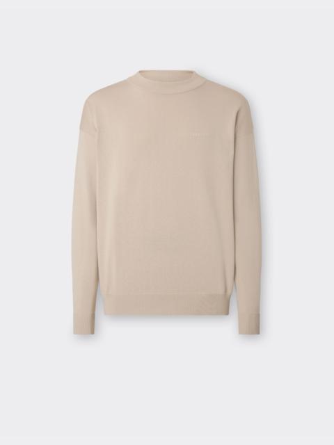 Cotton and silk long sleeve sweater