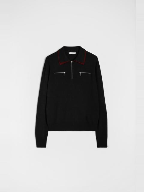 Lightweight Wool Polo Sweater