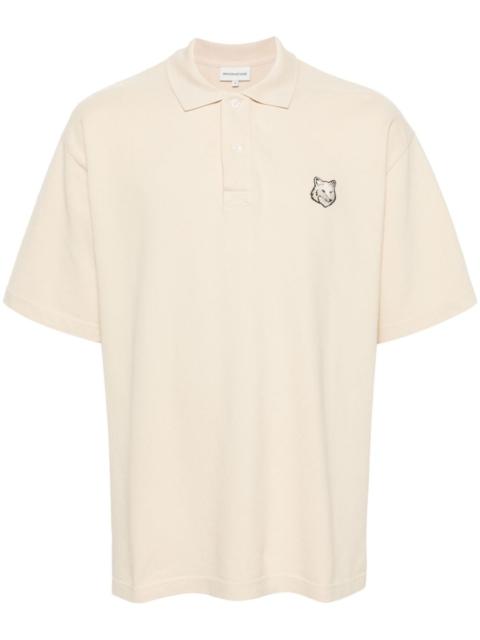 fox-motif cotton polo shirt