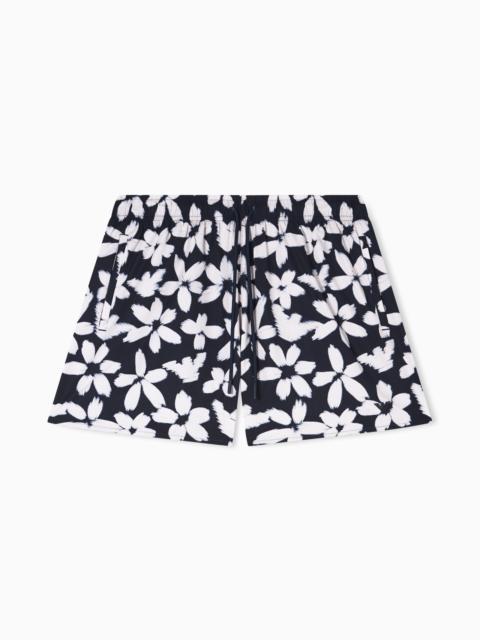 FLOWER EAGLE PATTERNED SWIM SHORTS