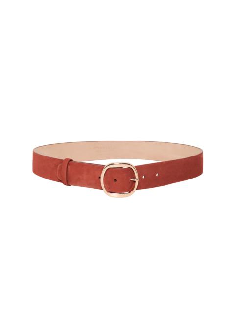 Elster Buckle Belt in Burnt Sienna Suede