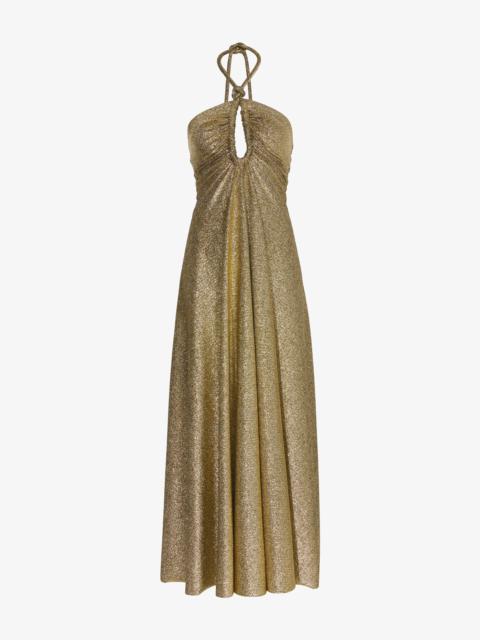 Metallic Jersey Sleeveless Cut Out Dress