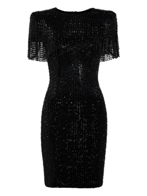 Swish sequin-embellished beaded mini dress