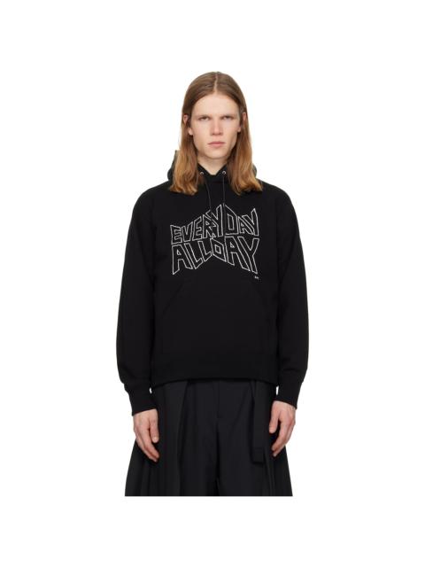 Black 'geoff sacai' Print Hoodie
