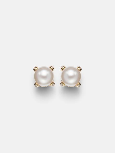 Pearl Classics 18kt gold earrings with pearls and diamonds