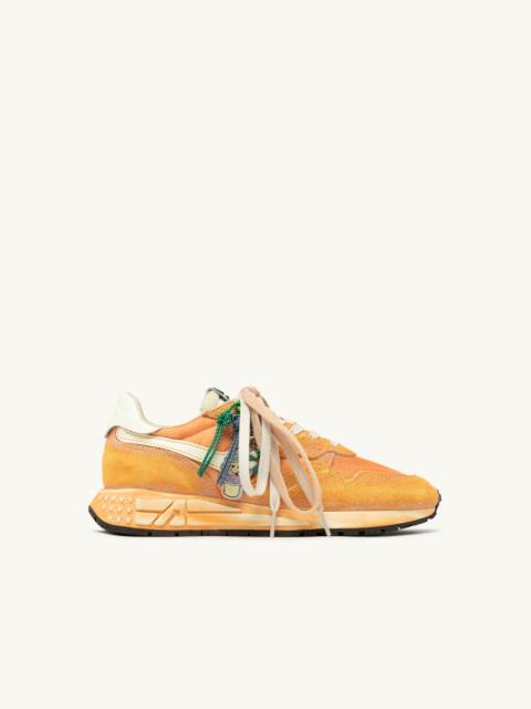 REELWIND SUPER VINTAGE SNEAKERS IN WHITE AND ORANGE SUEDE AND NYLON