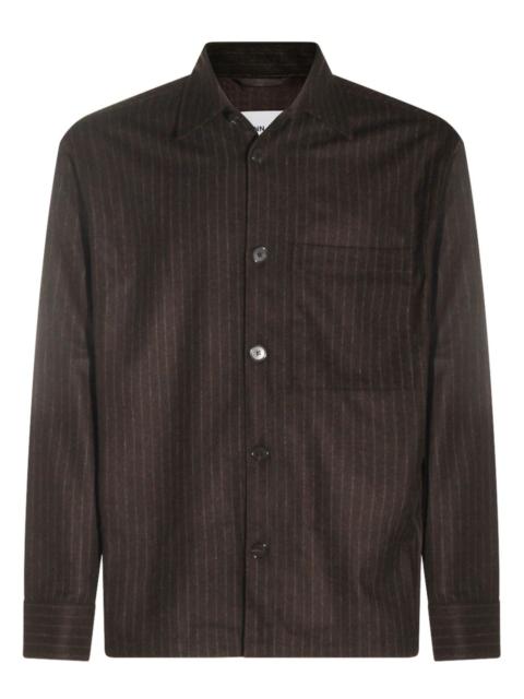 pinstripe-print shirt