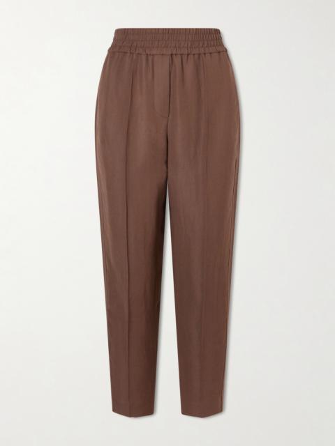 Cropped Woven Tapered Pants
