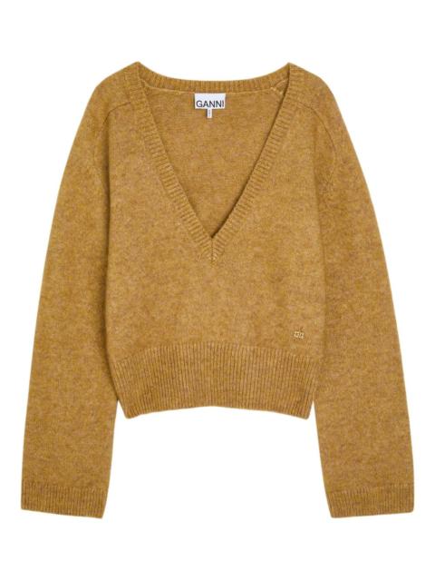 brushed V-neck sweater