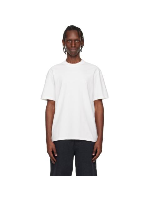 White Relaxed-Fit Logo-Print T-shirt