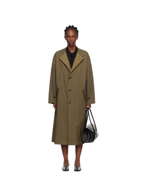 Khaki O-Collarless Coat