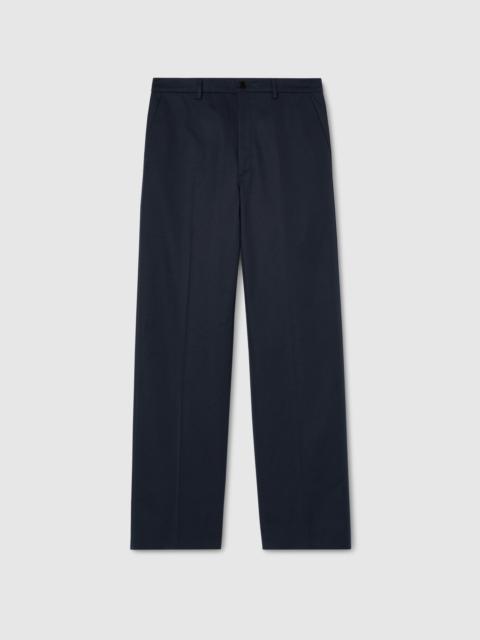 Cotton twill pants with embroidery
