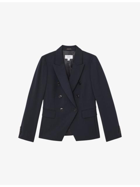 Gabi Double-Breasted Stretch-Woven Blazer