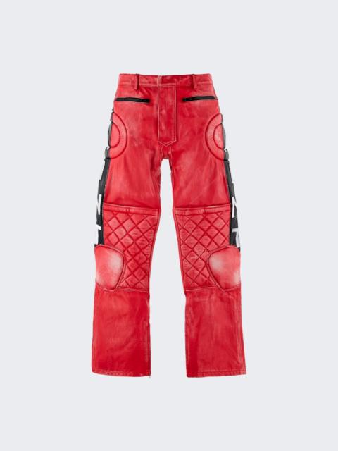 Leather Racer Pants Red