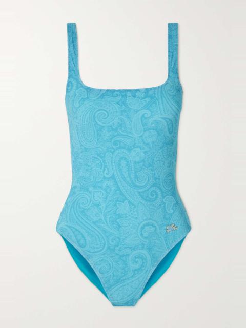 Open-back paisley-print swimsuit