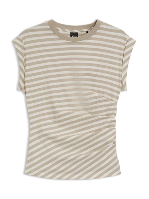 STRIPED TOP IN COTTON JERSEY WITH GATHERED WAIST