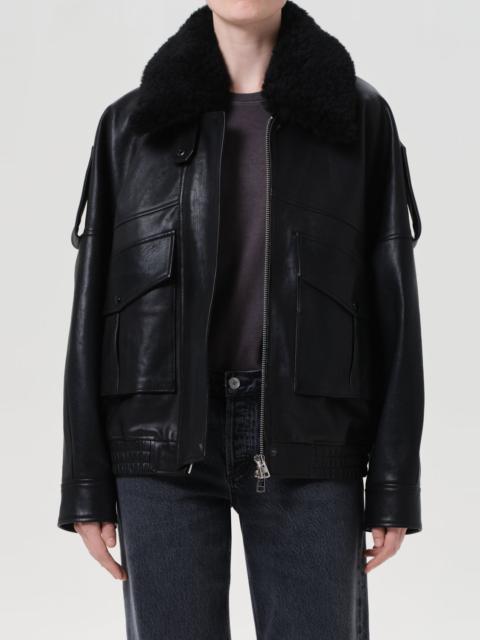 AVRIL LEATHER JACKET IN BLACK