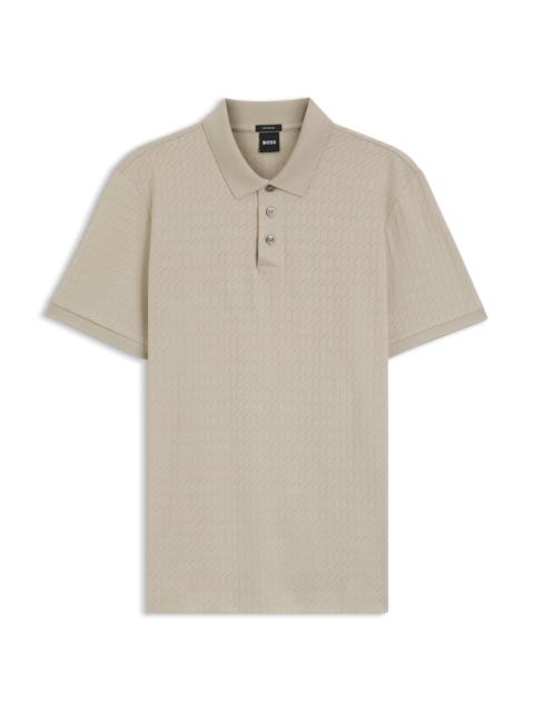GEOMETRIC-JACQUARD POLO SHIRT IN COTTON