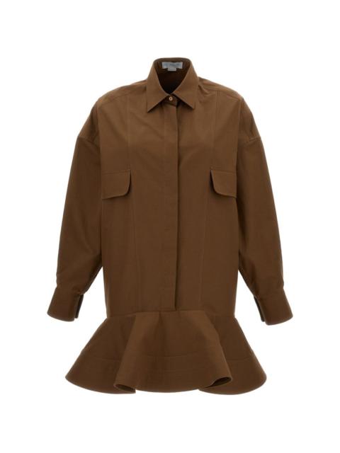 ruffled-hem mini dress
