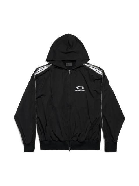 Loop Sports Icon Zipped Zip-up Hoodie in Black/white