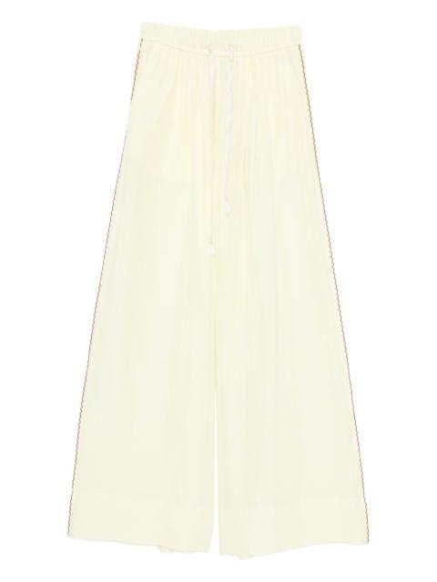 drawstring scalloped trousers