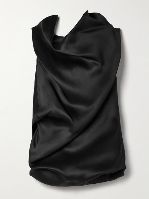 Luola Draped Silk-gazar Blouse