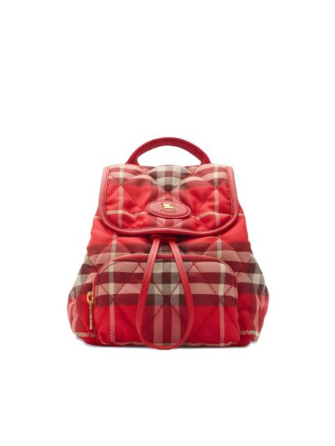 Horseshoe quilted check backpack mini bag