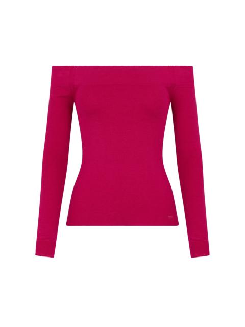 LONG SLEEVE OFF THE SHOULDER KNIT TOP