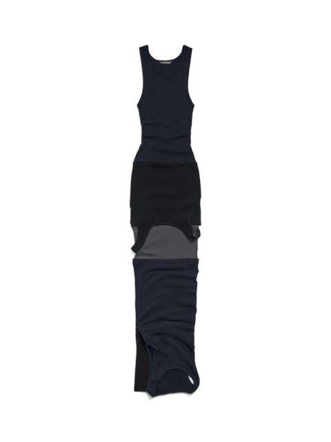 Women's Upside Down Dress in Black/navy/grey