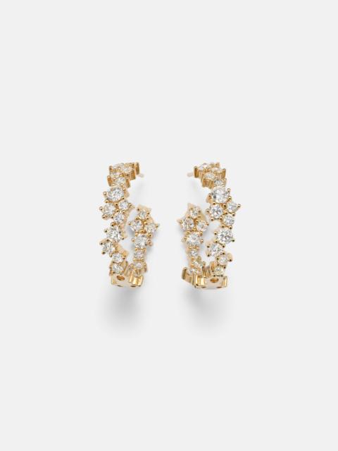 14kt gold (585/1000) hoop earrings with diamonds