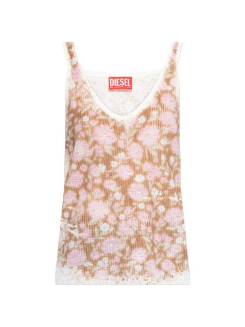 floral V-neck top