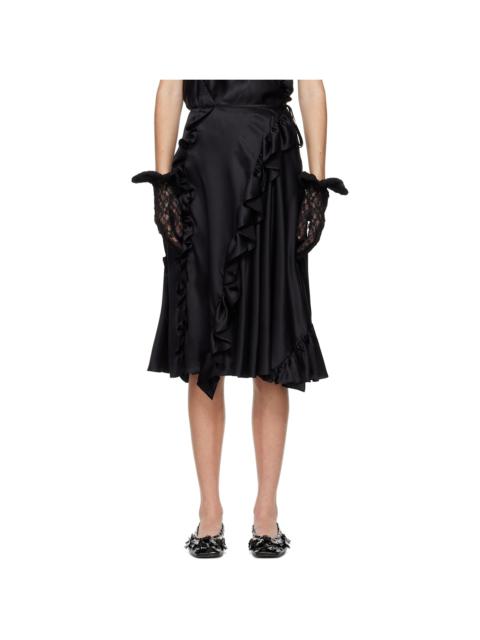 Black Adelina Midi Skirt