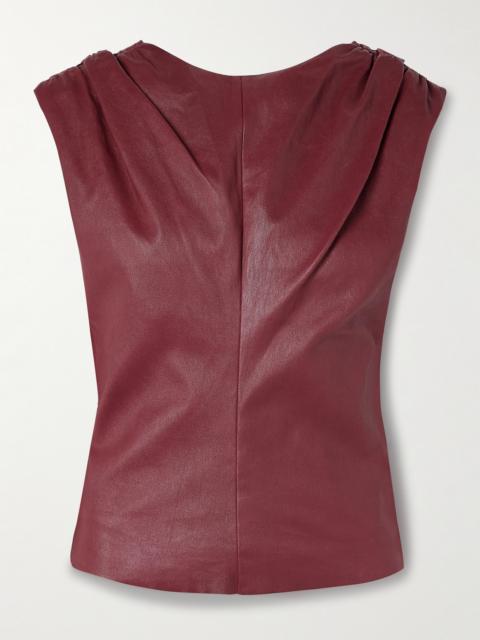 Dolores Gathered Leather Top