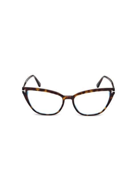 cat eye-frame glasses