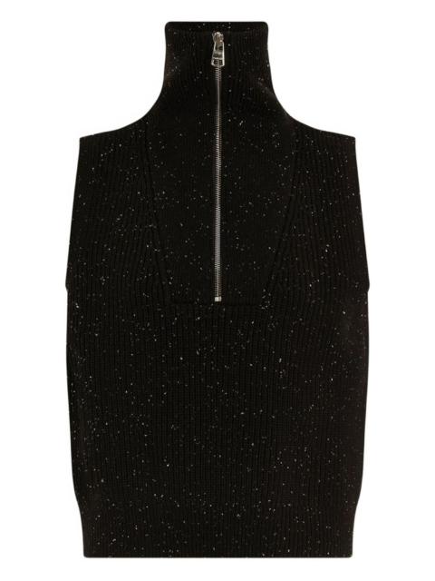 half-zip high-neck vest