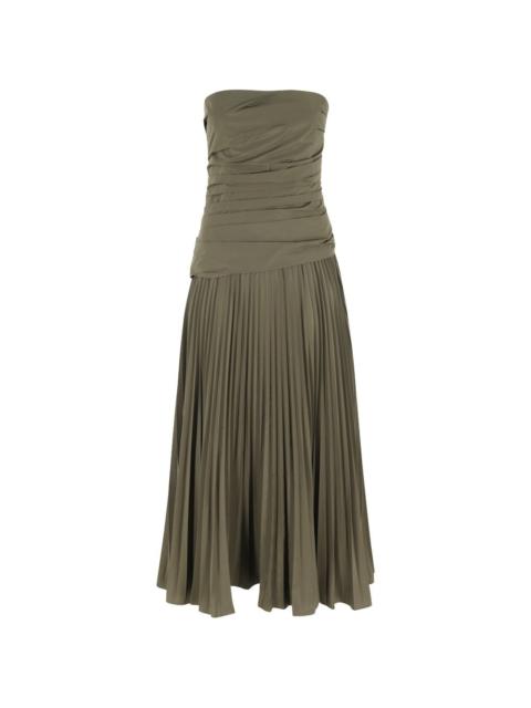 Aria pleated strapless dress