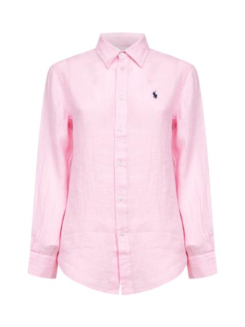 Pink linen Classic-Fit shirt