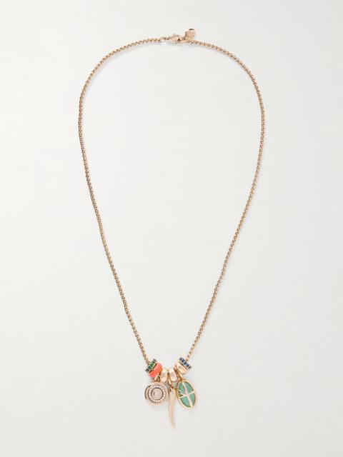 Little Bit Of Everything Gold-tone, Enamel And Crystal Necklace