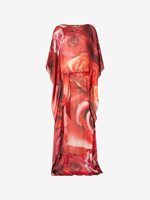 Long Dress With Rose Print