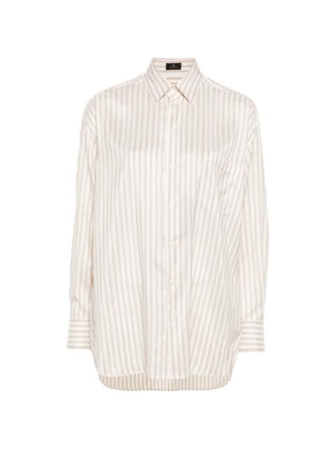 Pegaso-embroidered striped shirt