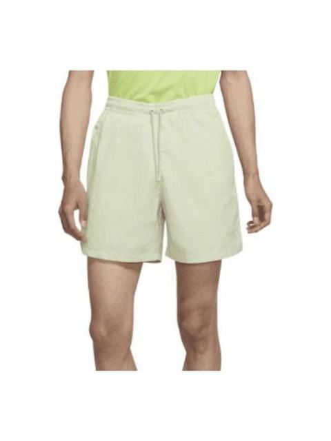 Men's Nike NAI-KE Cha Nai-Ke Cha Series Solid Color Breathable Lacing Straight Shorts Light Olive Gr