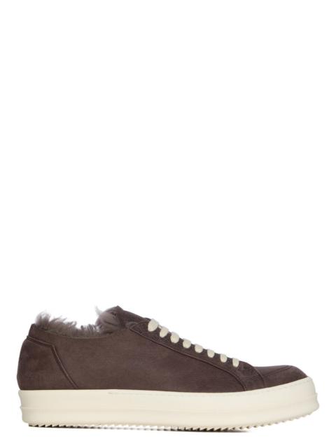 shearling-trimmed leather sneakers